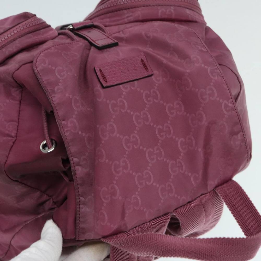 GUCCI GG Canvas Backpack Nylon Purple Silver 406361 Auth 86158 - Picture 6 of 16